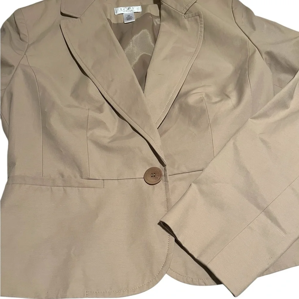 ANN TAYLOR LOFT WOMEN'S SIZE‎ 2P - Tan /Beige One Button Blazer